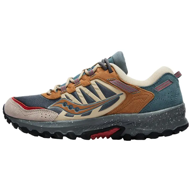 Saucony GRID PEAK Abrasion Resistant Breathable Coverage Low top Casual Shoes Unisex Gray Brown