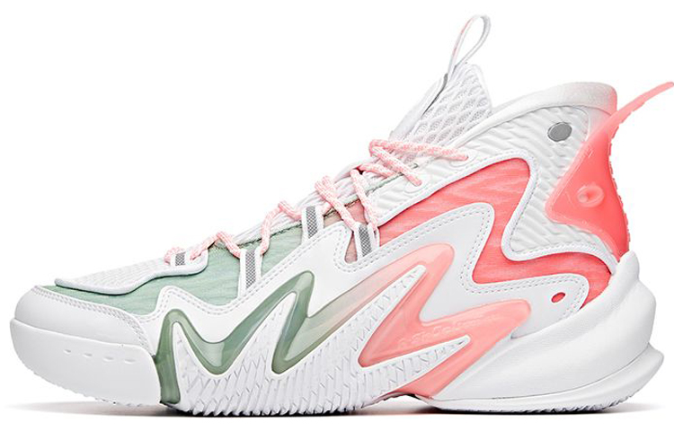Anta Berserk 2 High-Top Performance Basketball Shoes Men's White Pink Green