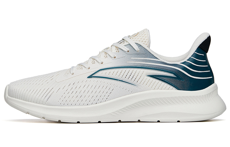 Anta Running Collection Cushioned Slip-Resistant Abrasion-Resistant Low-Top Running Shoes Men's White Blue