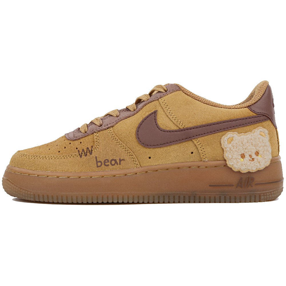 Nike Air Force 1 Low Top Skateboard Shoes GS Brown