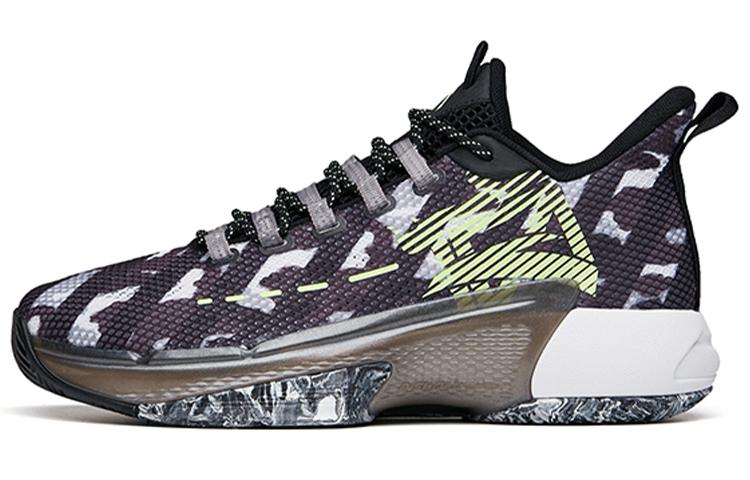 Anta Attack 3 Slip-Resistant Cushioning Wear-Resistant Low-Top Basketball Shoes Black White Gray