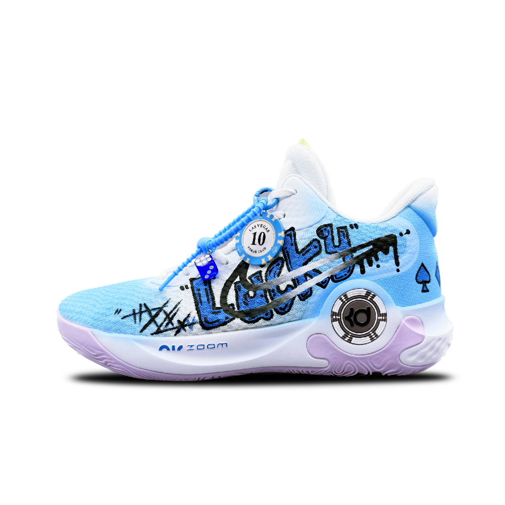 Nike KD Trey 5 IX Slip-Resistant Mid-Top Vintage Basketball Shoes Unisex Blue Asian Version