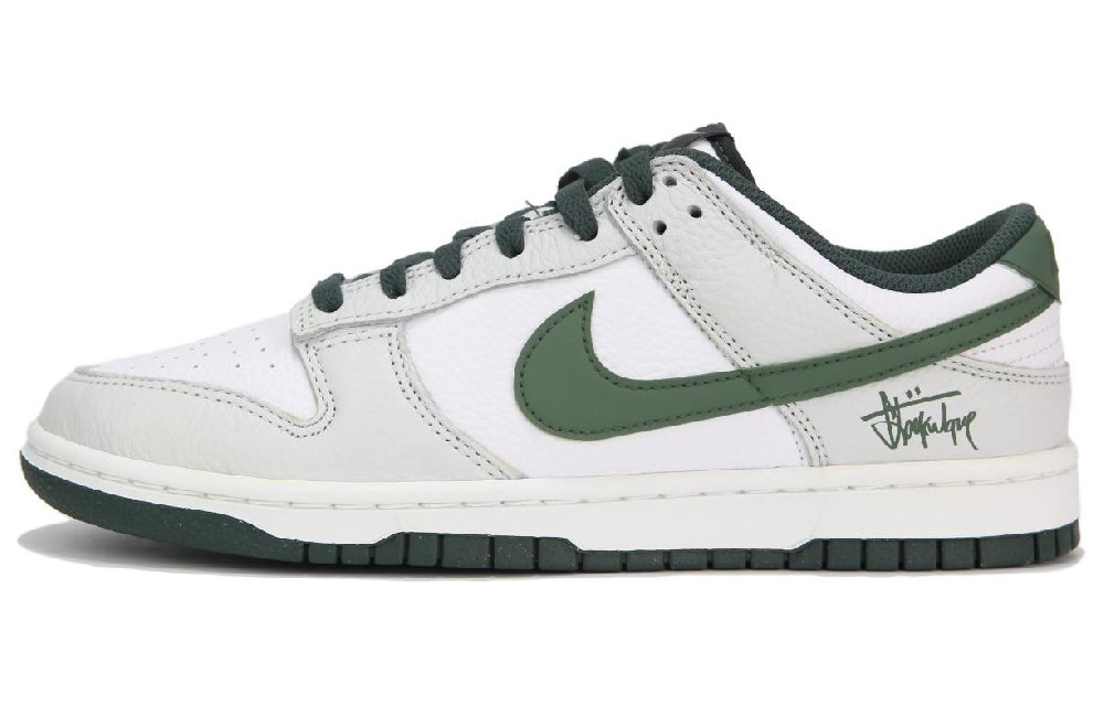 Nike Dunk Low Anti-Slip Wear-Resistant Low-Top Skateboard Shoes Men's White Green