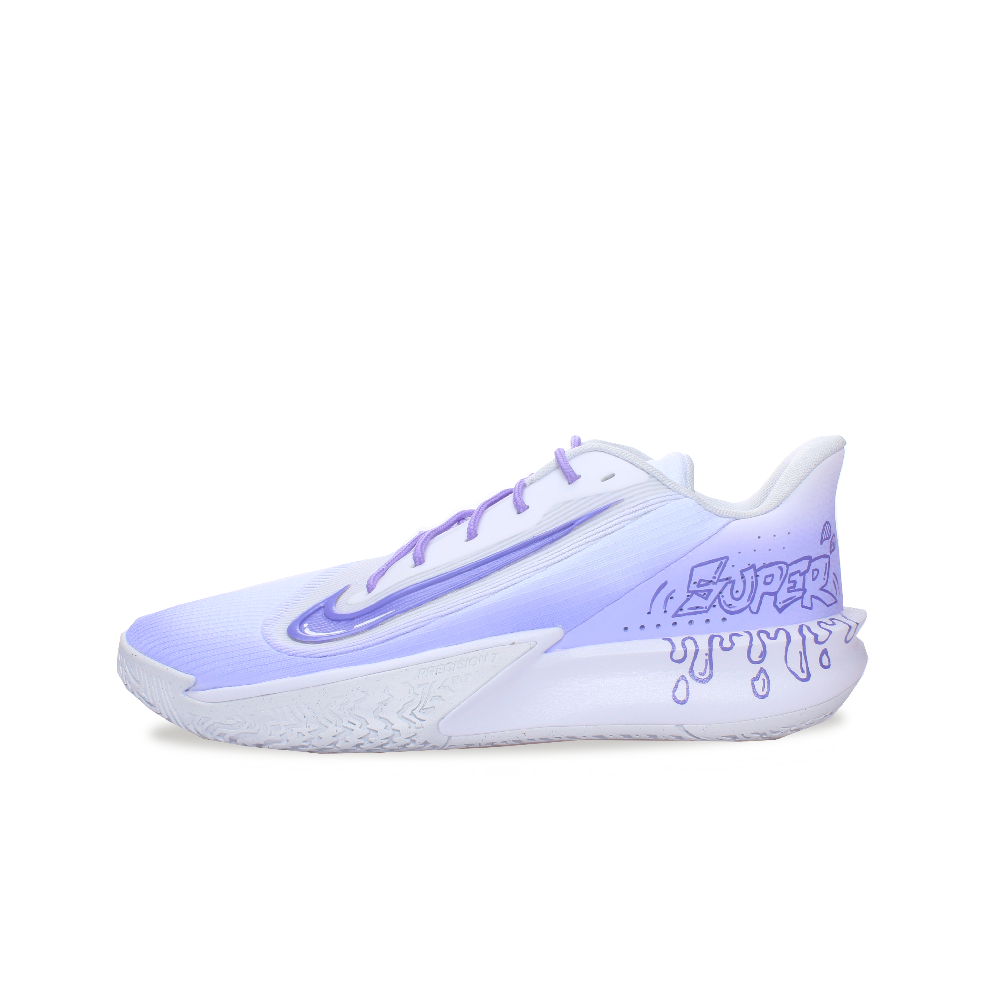 Nike Precision 7 Abrasion Resistant Low Top Basketball Shoes Men's Purple White