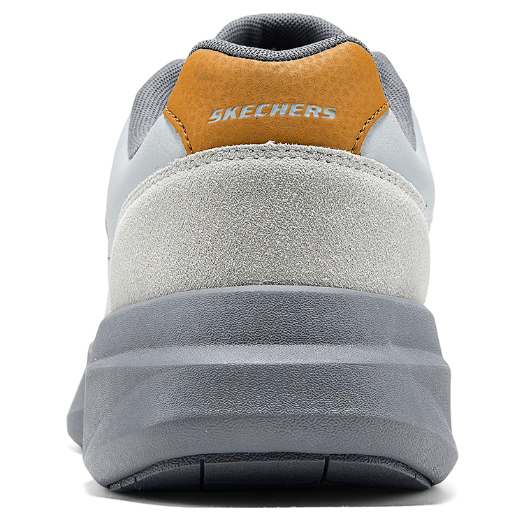 Skechers Cushioning, Wear Resistant Low Top Skateboard Shoes Men's Light Gray