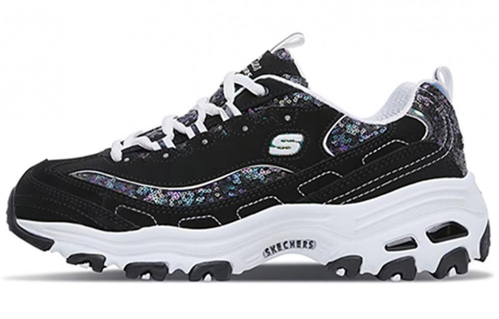 Skechers D'Lites Low Top Sneakers Black/White Women's