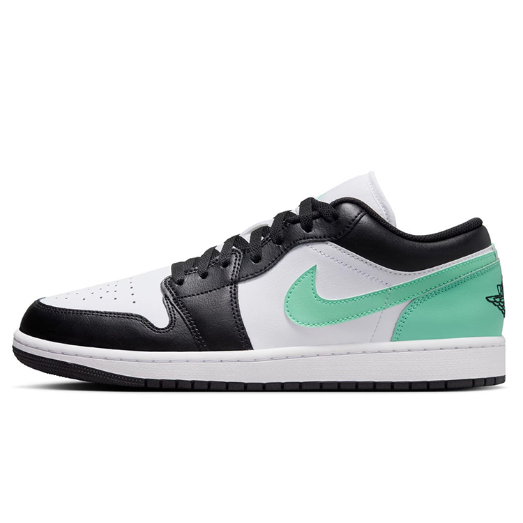 Jordan Air Jordan 1 Durable Breathable Low-Top Vintage Basketball Shoes Men's White Green