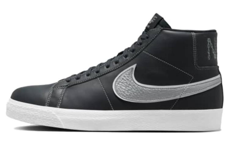 Nike Sb Zoom Blazer Mid Mason Silva Dark Obsidian Metallic Silver