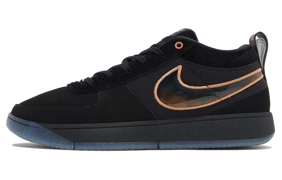 NIKE Book 1 Баскетбольные кроссовки Low Top Черно-серый Оранжевый Мужские