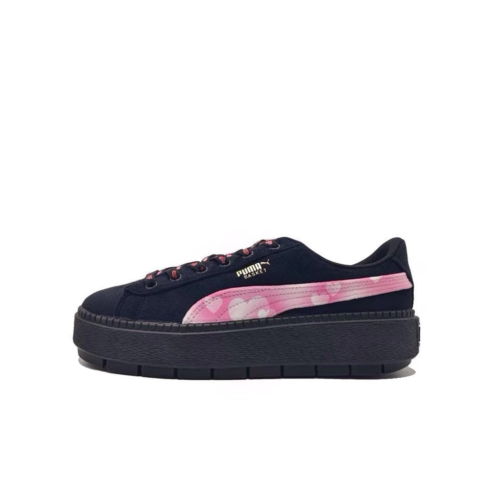 PUMA Platform Trace Slip-Resistant Low-Top Skateboard Shoes Women's Black Pink