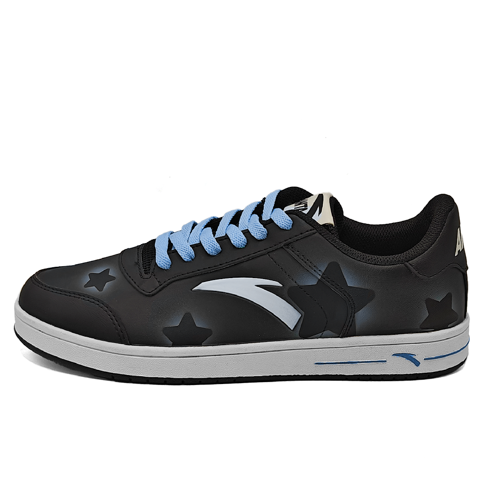 Anta Slip-Resistant Cushioning Lightweight Low-Top Skateboard Shoes Men's Black Blue