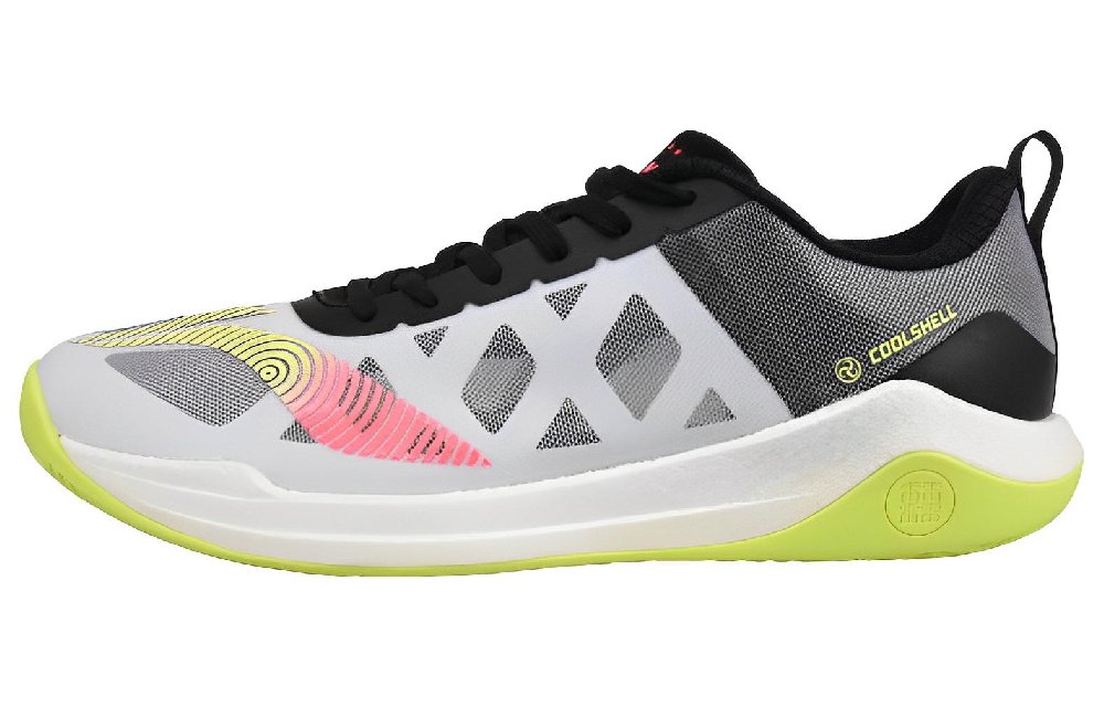 LiNing Cushioned Wear-Resistant Slip-Resistant Low-Top Training Shoes Unisex White Black Green