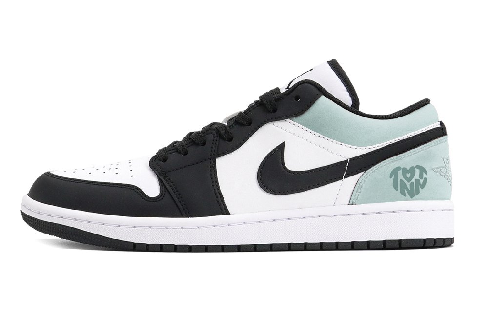 Jordan Air Jordan 1 Puppy Fragment Low-Top Vintage Basketball Shoes Men's Black Green