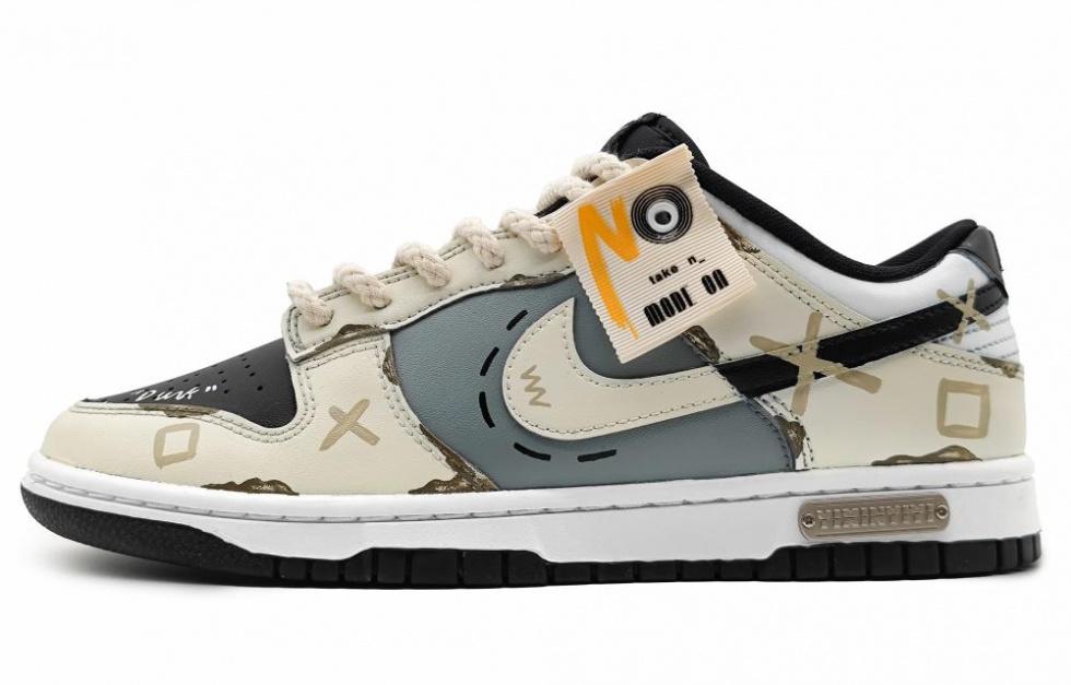Nike Dunk Skateboard Shoes Men's Beige Black