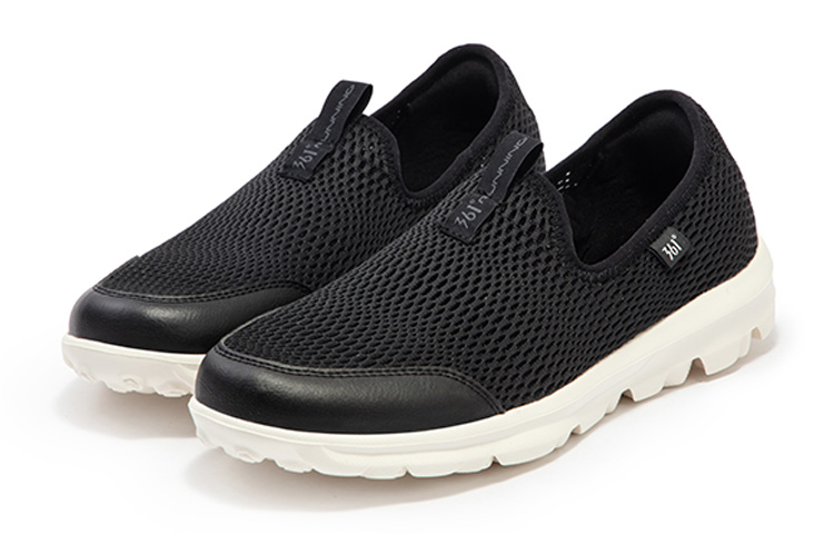 361° Slip-on Cushioning Wear-Resistant Low-Top Running Shoes Men's Black White