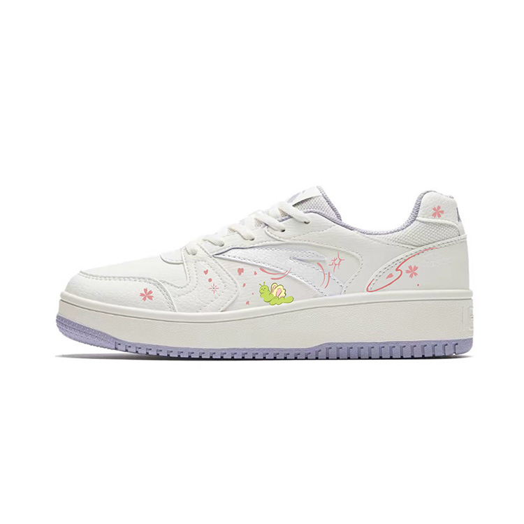 Anta Anti-Slip Wear-Resistant Low-Top Skateboard Shoes Women's White Purple