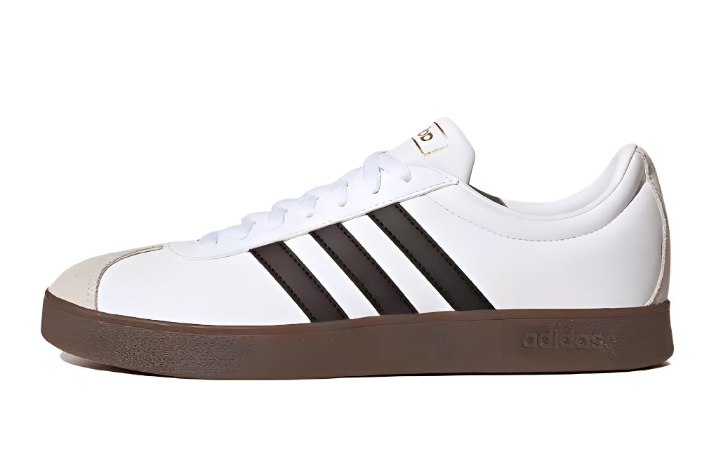 Adidas Neo VL Court 2.0 Abrasion Resistant Low Top Skateboard Shoes Unisex Silver White