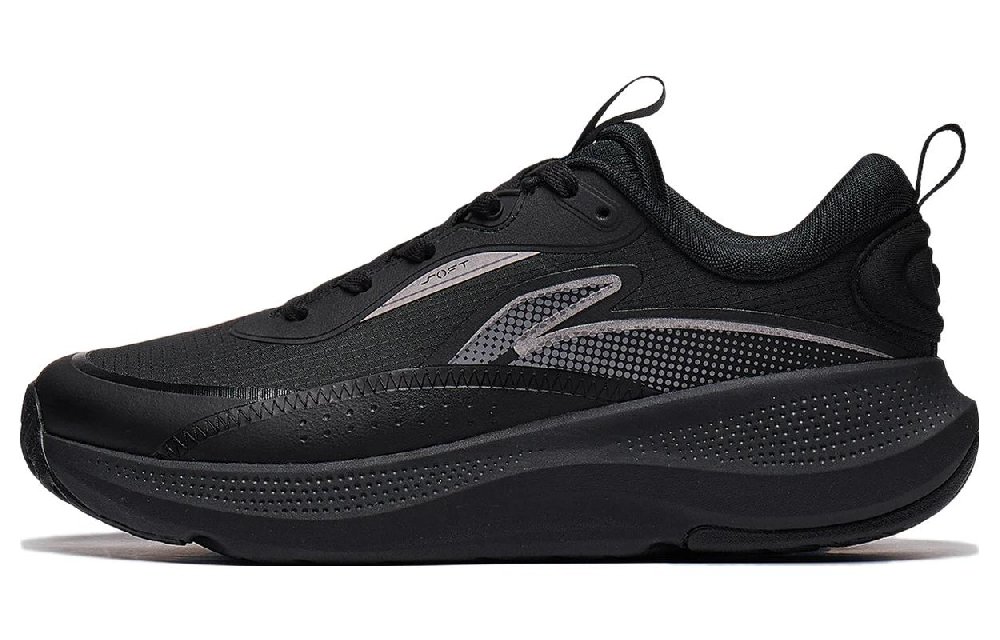 LiNing Element Cushioning, Wear Resistant Low Top Casual Shoes Unisex Black Silver