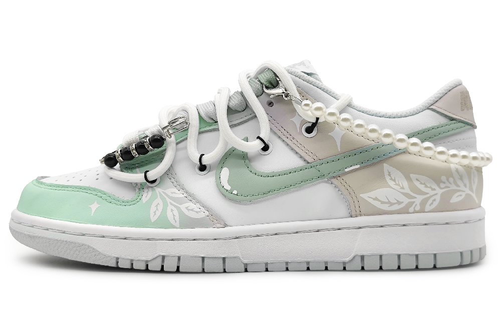 Nike Dunk Anti-Slip Wear-Resistant Low-Top Skateboard Shoes Men's White Yellow Green