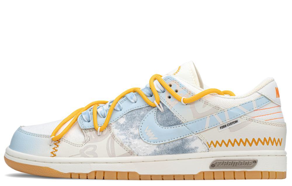 Nike Dunk Anti-Slip Wear-Resistant Low-Top Skateboard Shoes Unisex Khaki Yellow