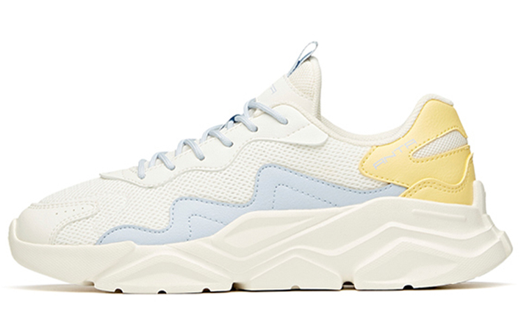 Anta Life Collection Wear-Resistant Slip-Resistant Low-Top Sports Casual Shoes Women's White Blue Yellow