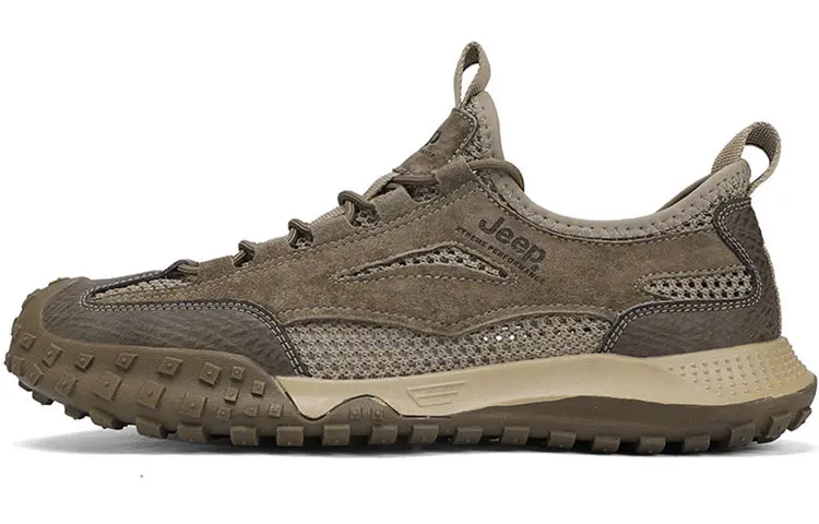 Jeep Cushioning, Abrasion Resistant, Lightweight, And Breathable Low Top Casual Shoes Men's Khaki