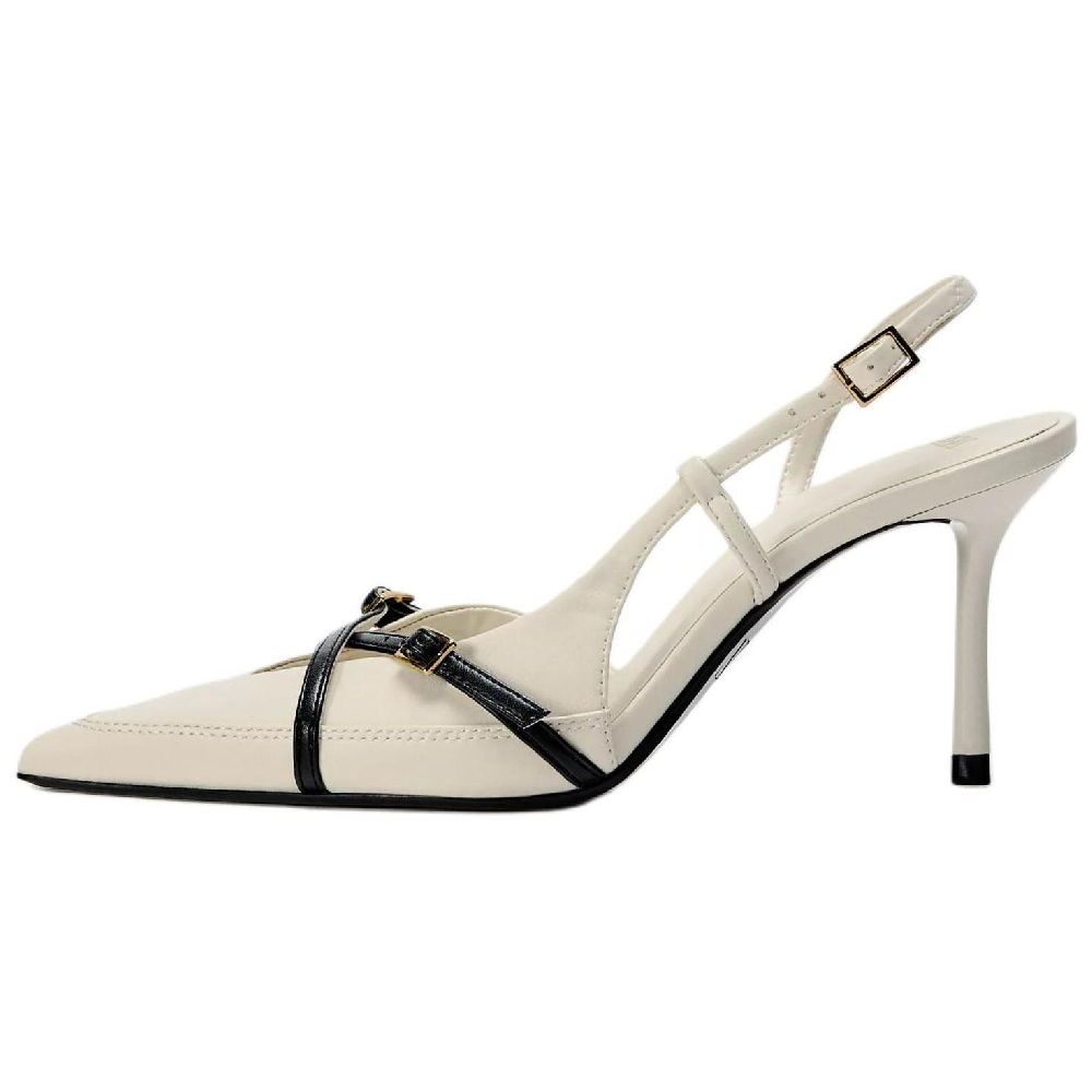 ZARA Slim Heel High Heels 8cm Women's White