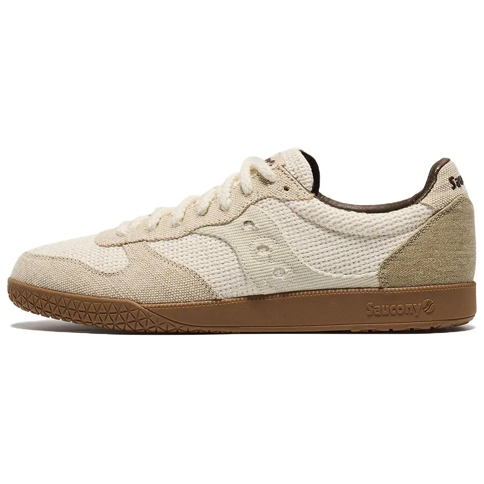 Saucony BULLET CT Anti Slip Wear Resistant Low Top Skateboard Shoes Unisex Beige Gray