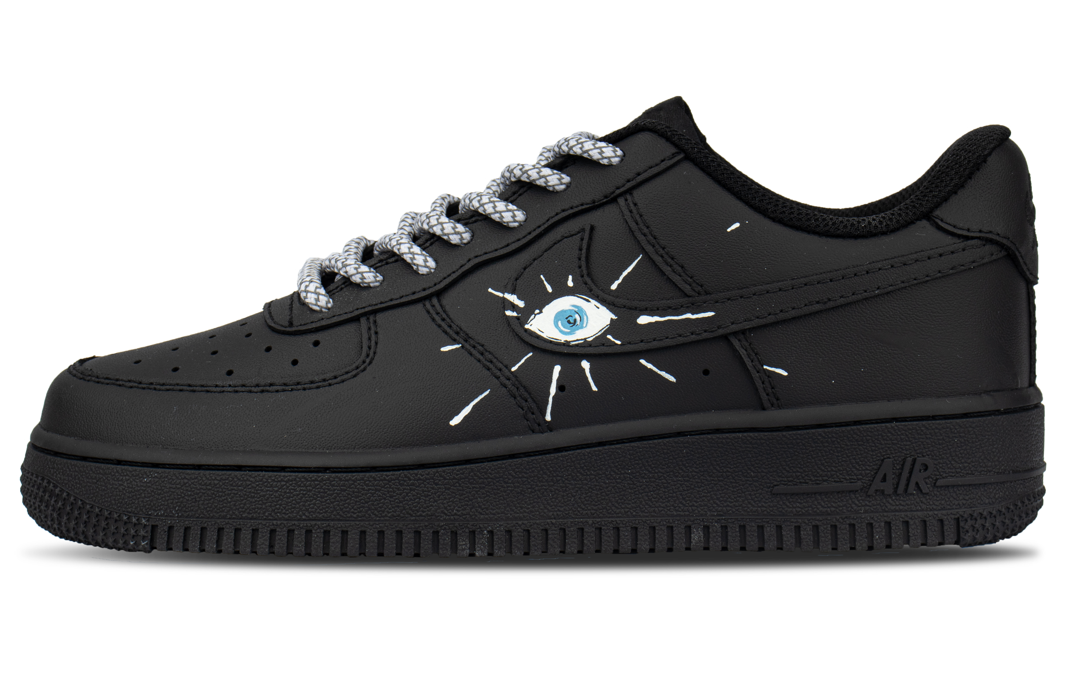 Nike Air Force 1 Eye Of The Future Low top Skateboard Shoes Unisex Black White