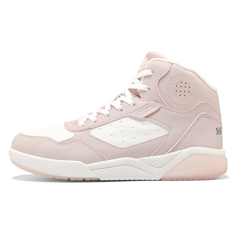 361° Cushioning Wear-Resistant High-Top Skateboard Shoes Women's Pink White