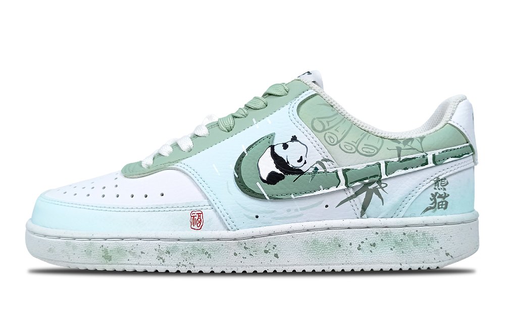 Nike Court Vision 1 Rain-Seeking Anti-Slip Wear-Resistant Low-Top Skateboard Shoes Women's Green White