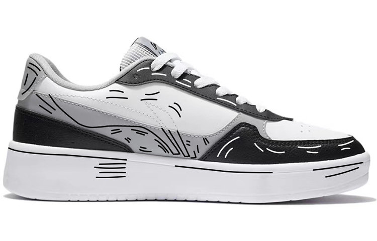 LiNing Low-Top Skateboard Shoes Men's Black White Gray купить в интернет-магазине Yoocart с быстрой доставкой по России.