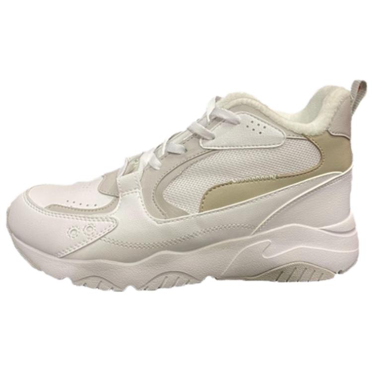 LiNing Slip Resistant Waterproof Thermal High Top Casual Shoes Women's Standard White Coin Gray