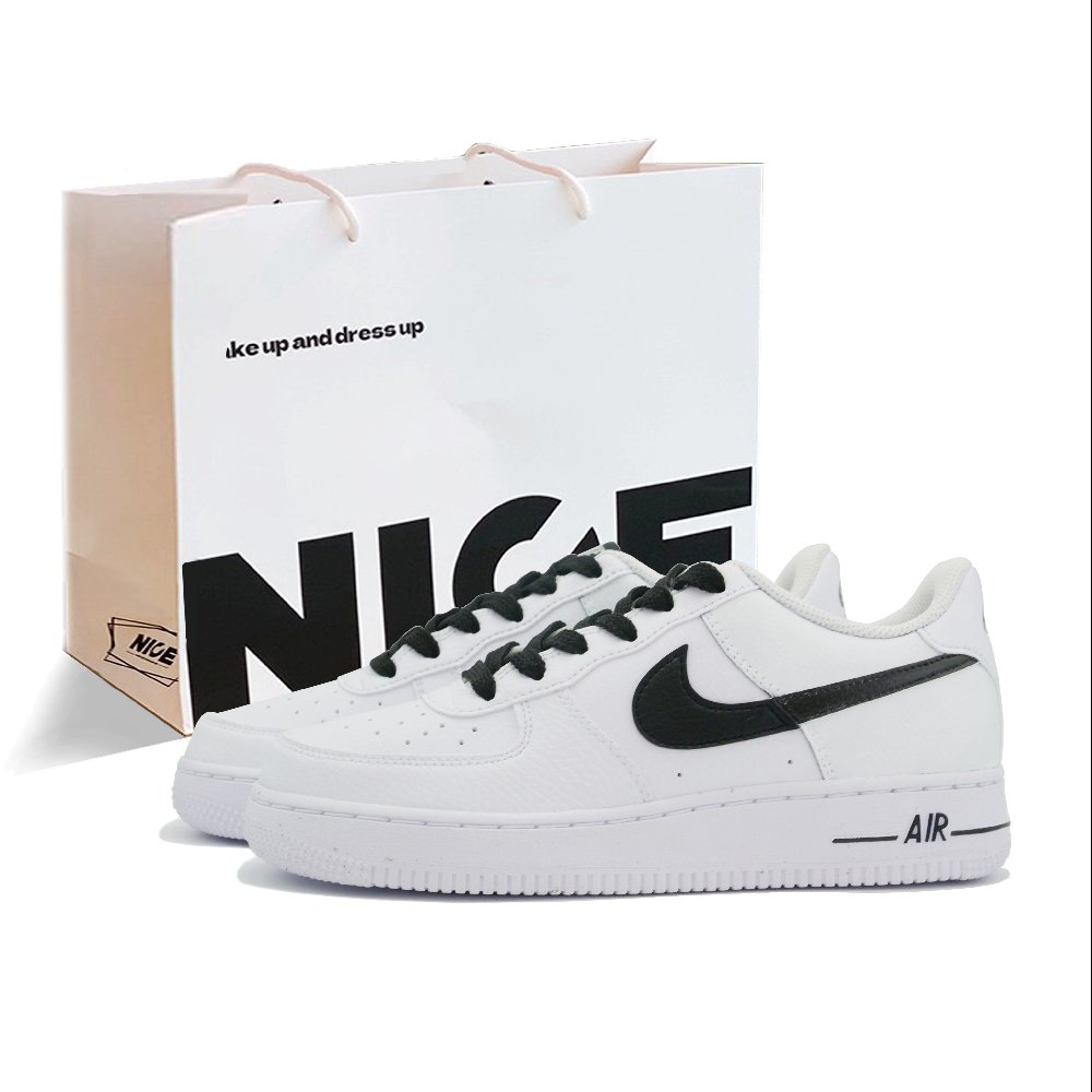 Nike Air Force 1 Piano Key Anti Slip Wear Resistant Low Top Skateboard Shoes Unisex Black White