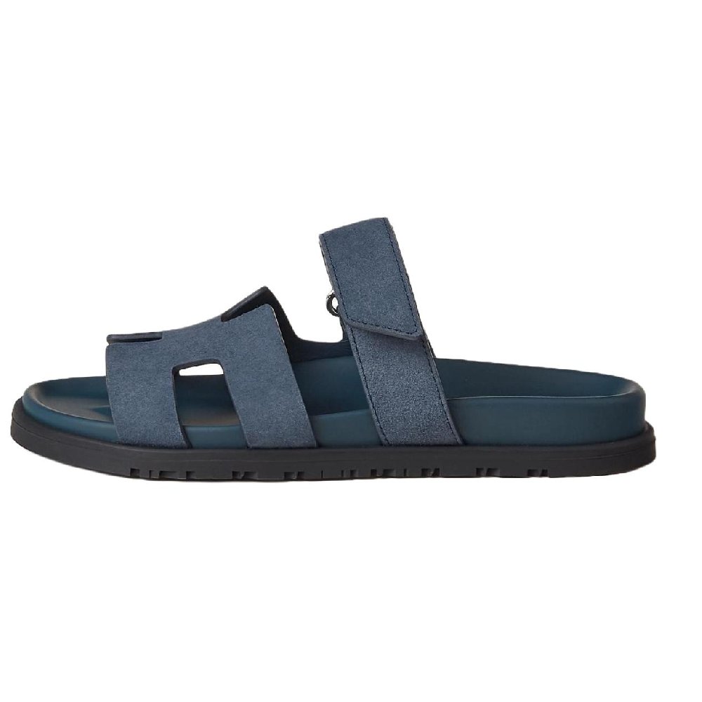 HERMES Chypre Slide Slippers Women's Sky Blue