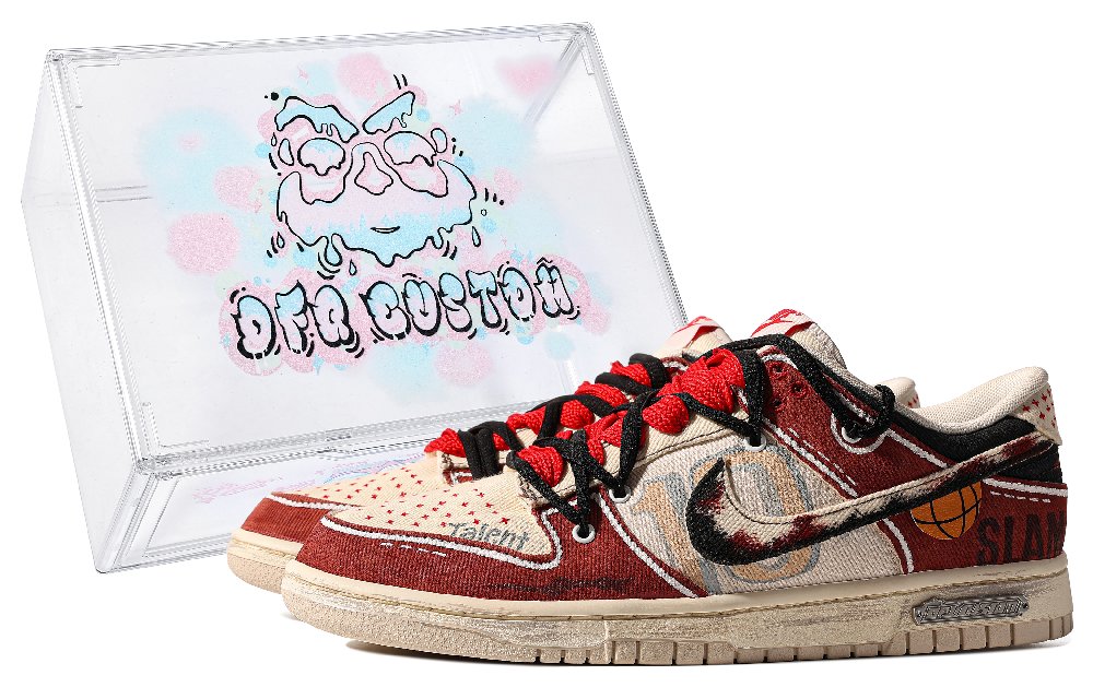 Nike Dunk Low Top Skateboard Shoes Men's Red White