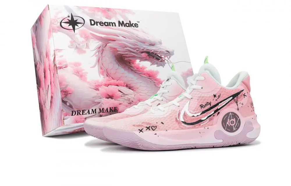 Nike KD Trey 5 IX Vintage Basketball Shoes Unisex Mid top Pink/Black/White