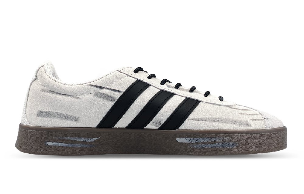Adidas Neo VL Court 2.0 Anti-Slip Wear-Resistant Low-Top Skateboard Shoes Unisex Gray Black