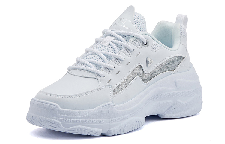 361° Slip Resistant Low top Chunky Sneakers Women's White Silver