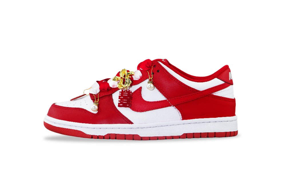Nike Dunk Abrasion Resistant Low Top Skateboard Shoes Unisex Red