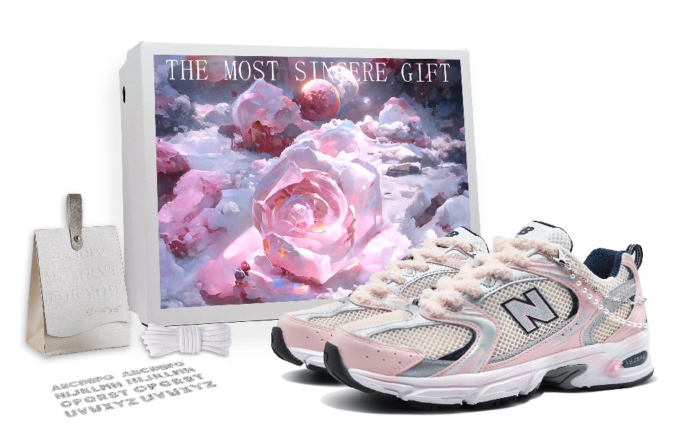 New Balance NB 530 Slip Resistant, Abrasion Resistant, Breathable Low Top Running Shoes Unisex Silver White Pink