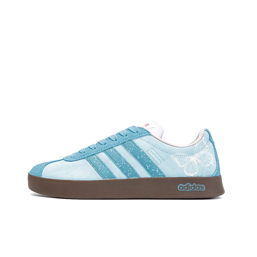 Adidas Neo Vl Court Classic Anti Slip Wear Resistant Low Top Skateboard Shoes Unisex Sky Blue