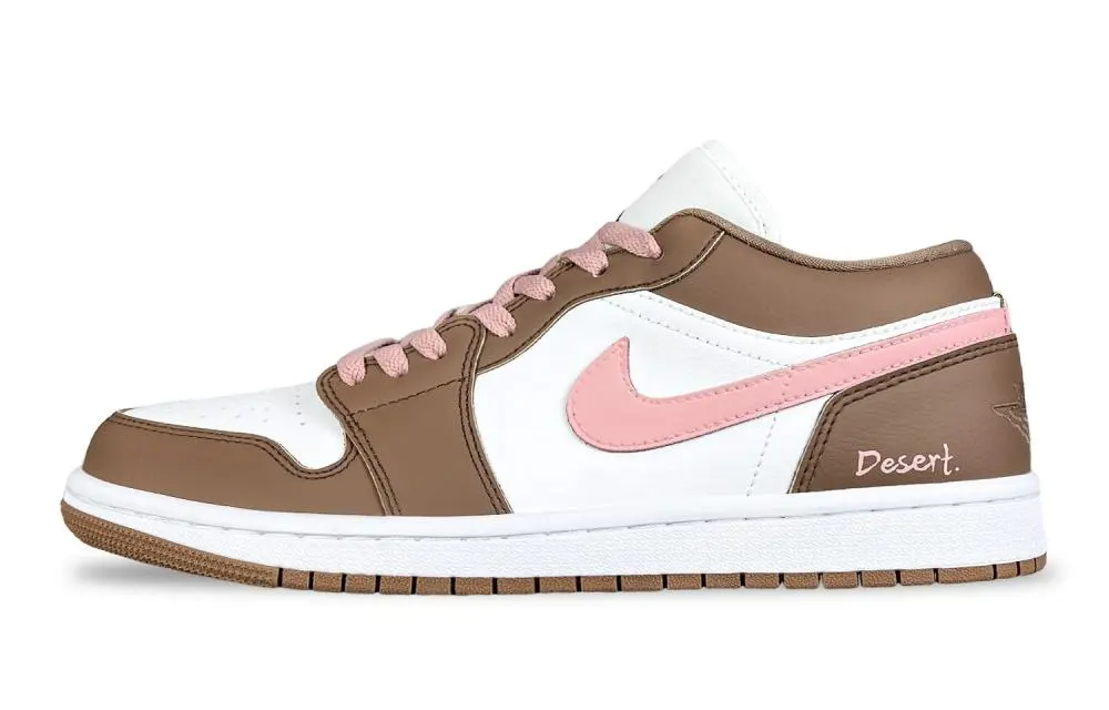 Jordan Air Jordan 1 Low Fairyland, Withered Rose Abrasion Resistant Low top Vintage Basketball Shoes Women's Pink Brown