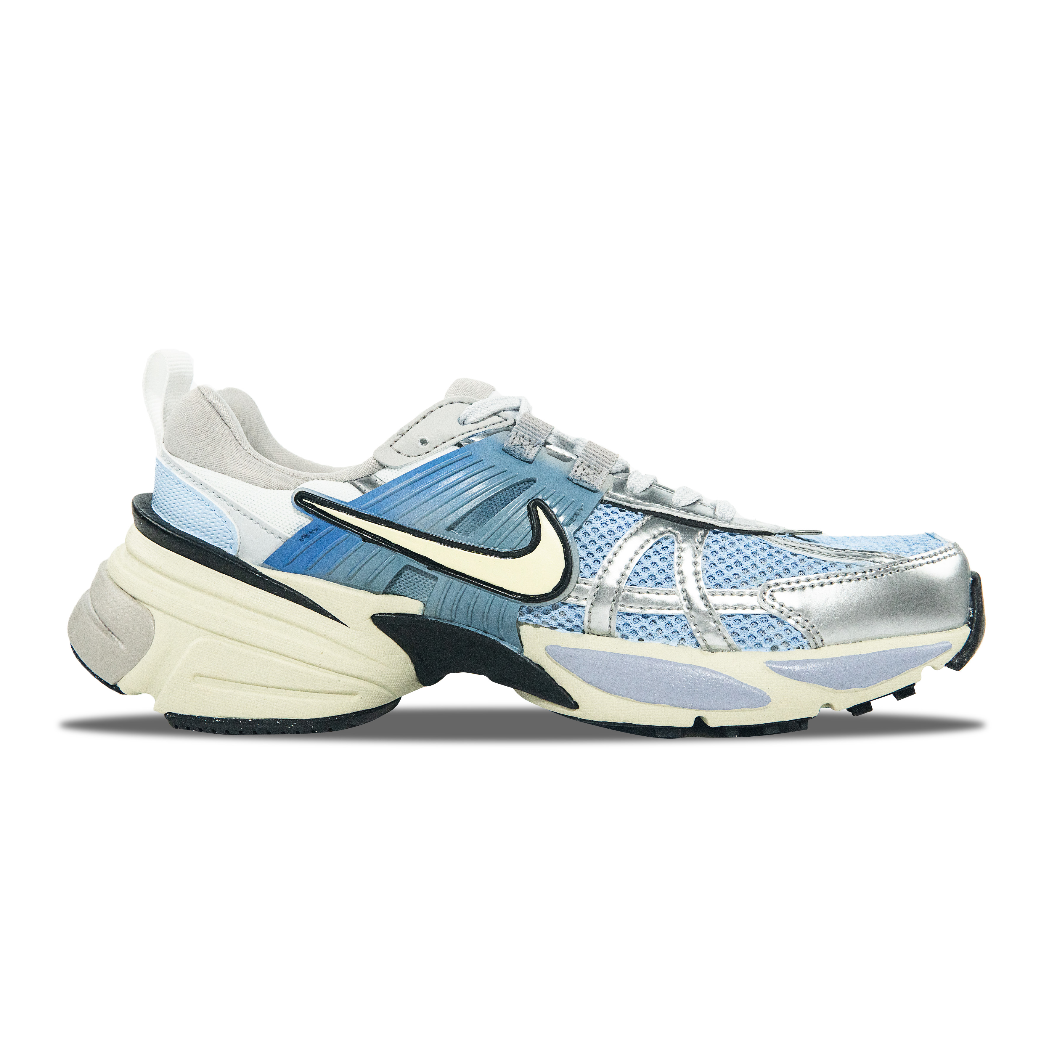 Nike V2K Run Cushioned Slip-Resistant Low-Top Running Shoes Unisex Blue Silver White