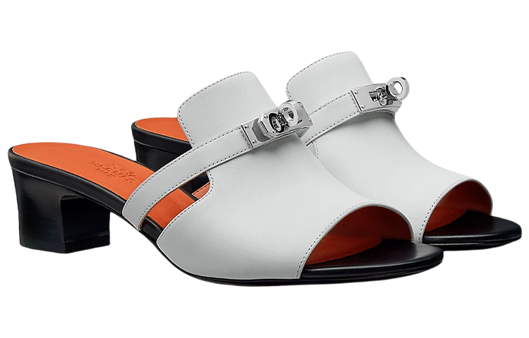 HERMES Slide Slippers Women's White