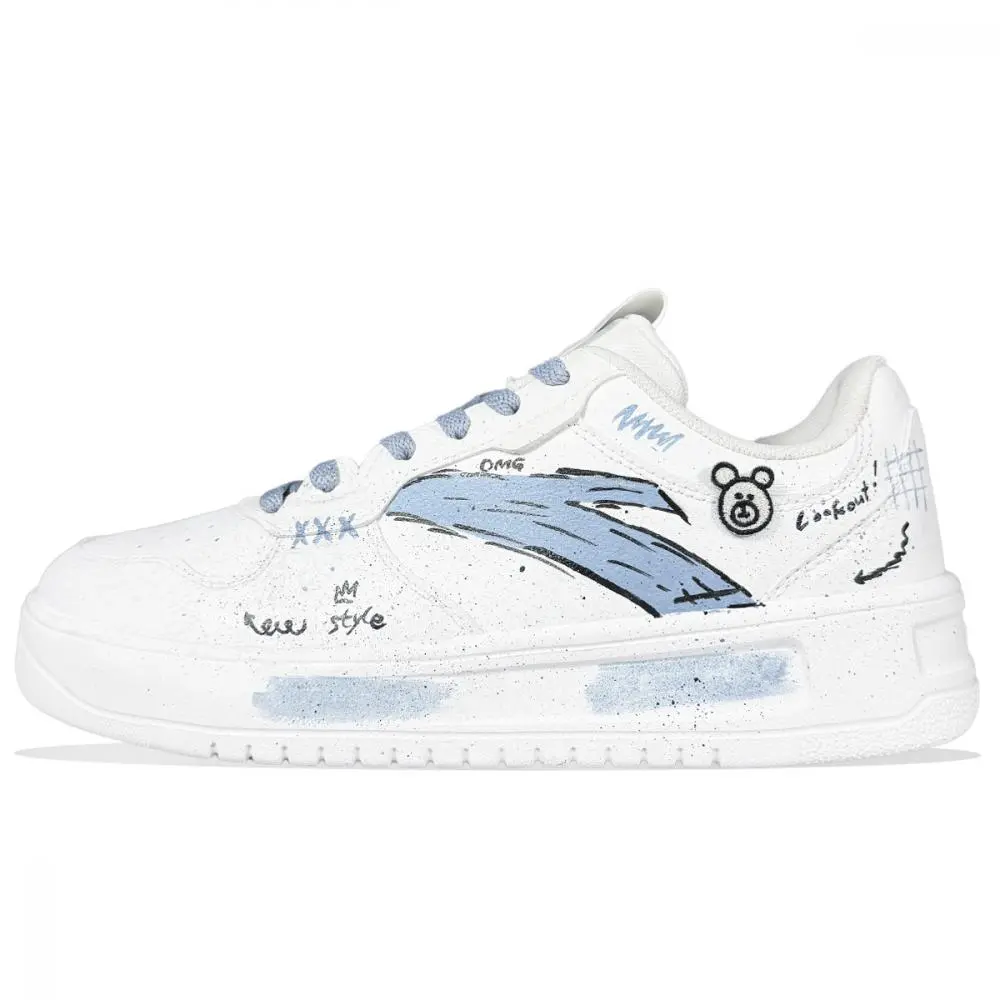 Anta Relaxed Cushioning, Wear Resistant Low Top Skateboard Shoes Men's White Blue