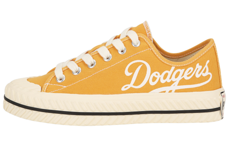 MLB Playball Play Ball New Origin Anti-Slip And Wear-Resistant Lightweight Low-Top Canvas Shoes Unisex Ginger Yellow