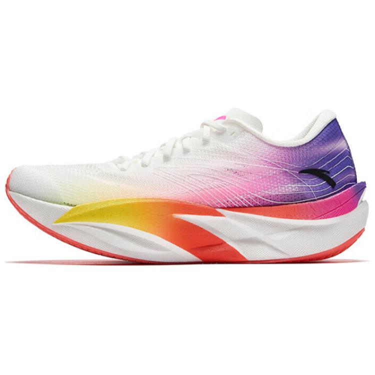 Anta C202 6.0 Anti-Slip Wear-Resistant Low-Top Carbon Plate Marathon Running Shoes Men's White Red Purple