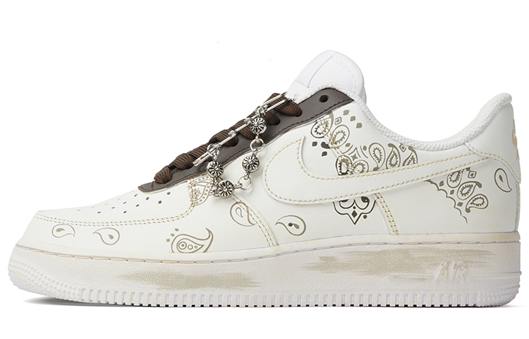 Nike Air Force 1 Low-Top Skateboard Shoes Women's White Brown