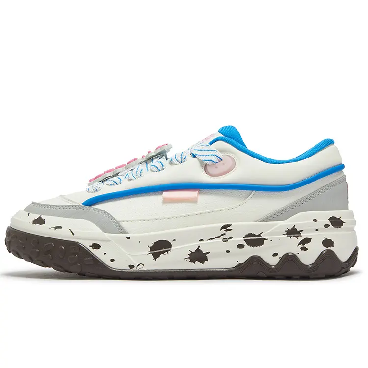361° Anti Slip Wear Resistant Low Top Skateboard Shoes Men's White Laser Blue